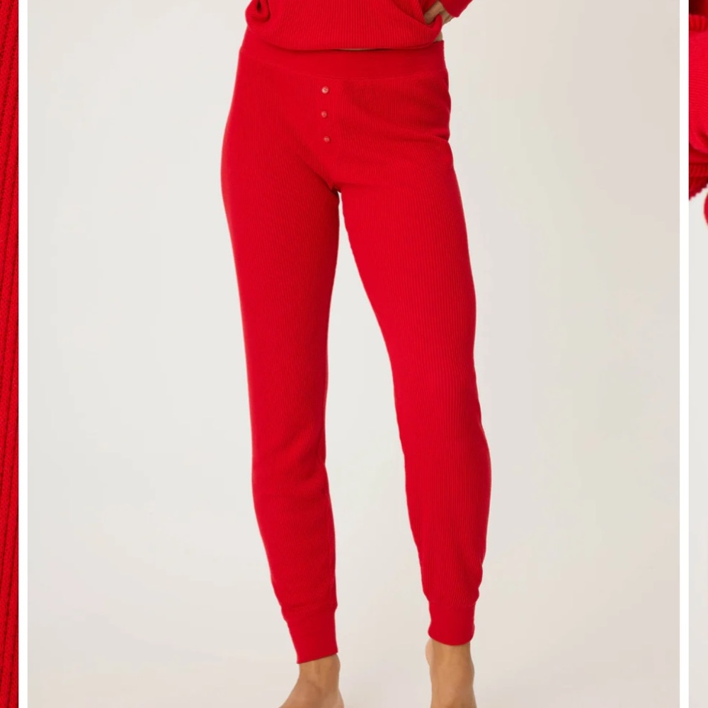 P.J.Salvage Textured Essentials Jammie‎ Pants Red pajamas Size M